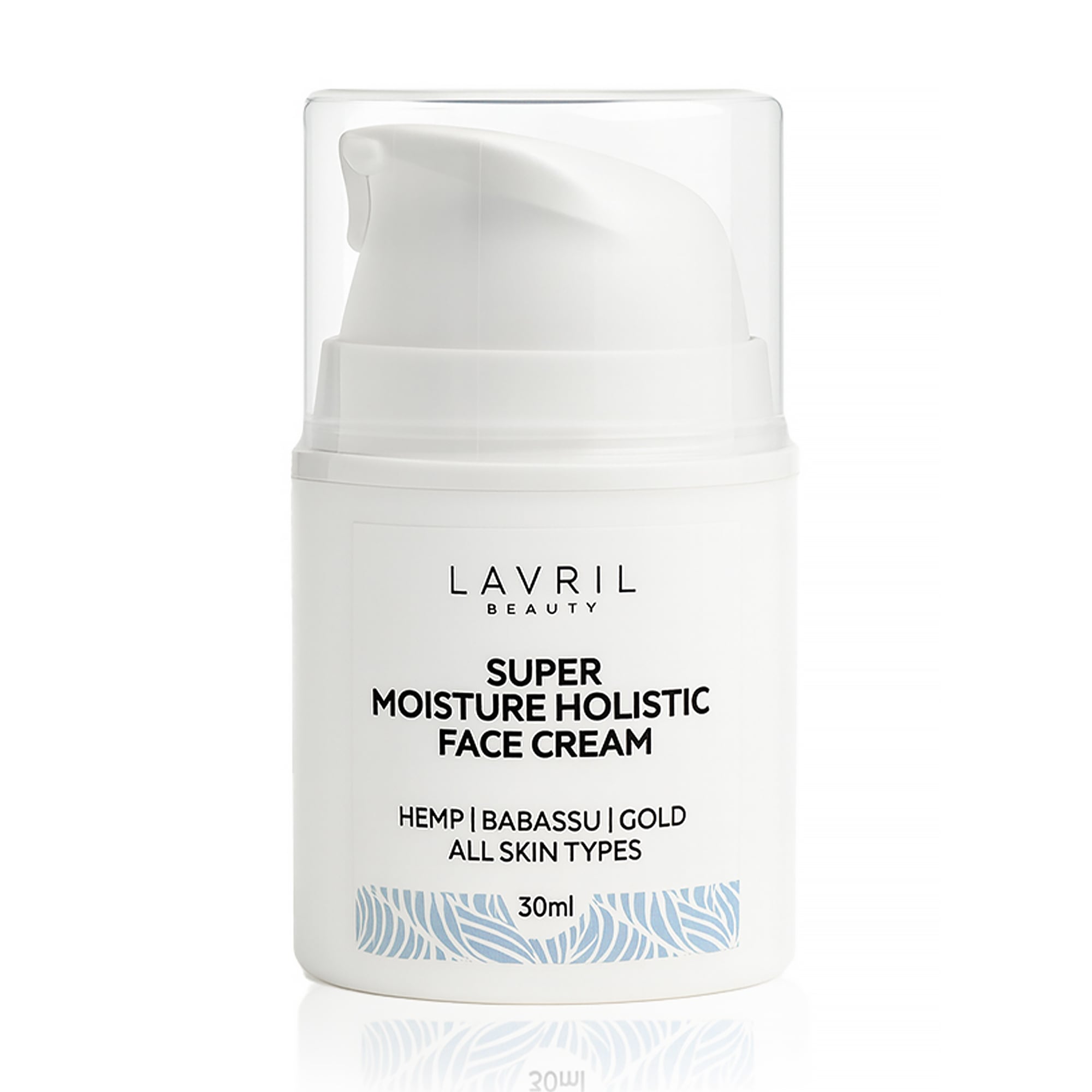 Глибоко зволожувальний крем-гель для обличчя LAVRIL BEAUTY Super Moisture Holistic Face Cream з коноплею, бабассу та біозолотом, 30 мл